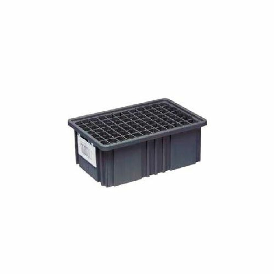 Containers & Organizers * | Quantum Storage Systems Quantum Conductive Dividable Grid Container Dg91050Co, 10-7/8"L X 8-1/4"W X 5"H, Black Pkg Qty 20