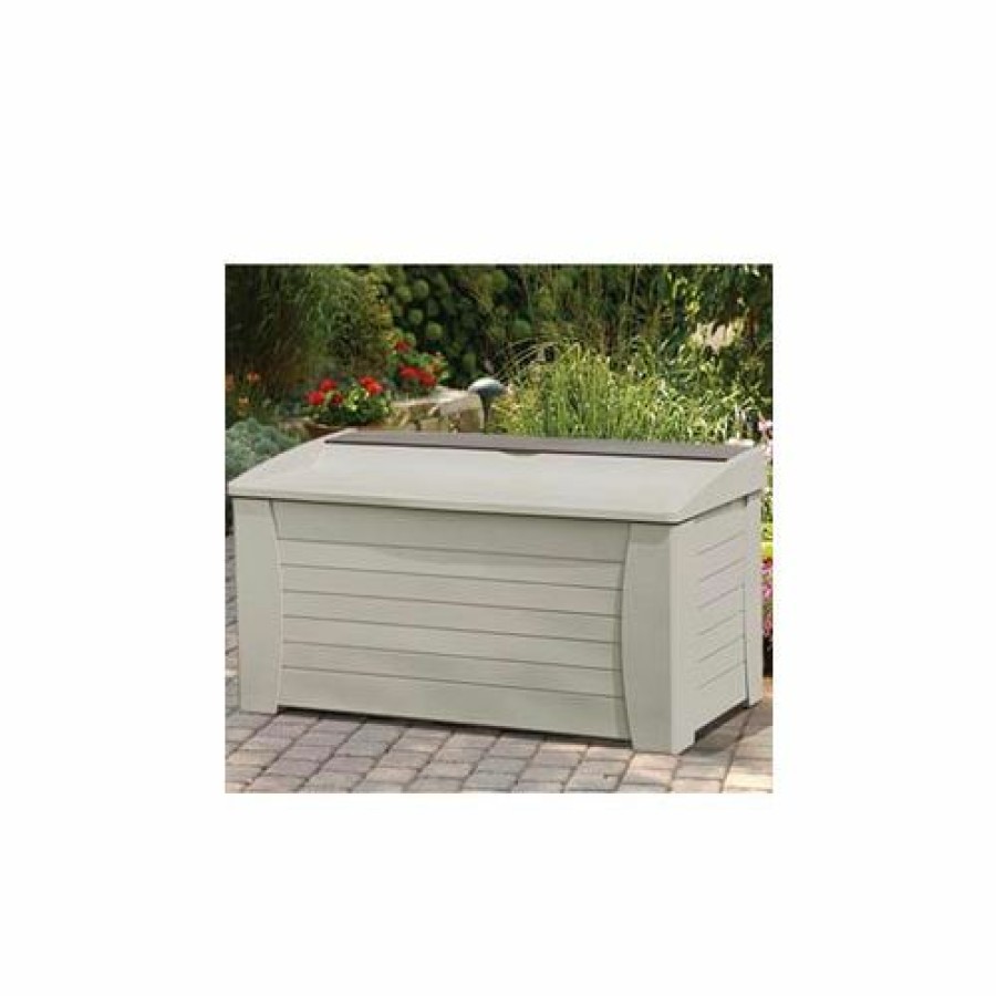 Containers & Organizers * | Suncast Db12000 Premium Deck Box With Seat 127 Gallon