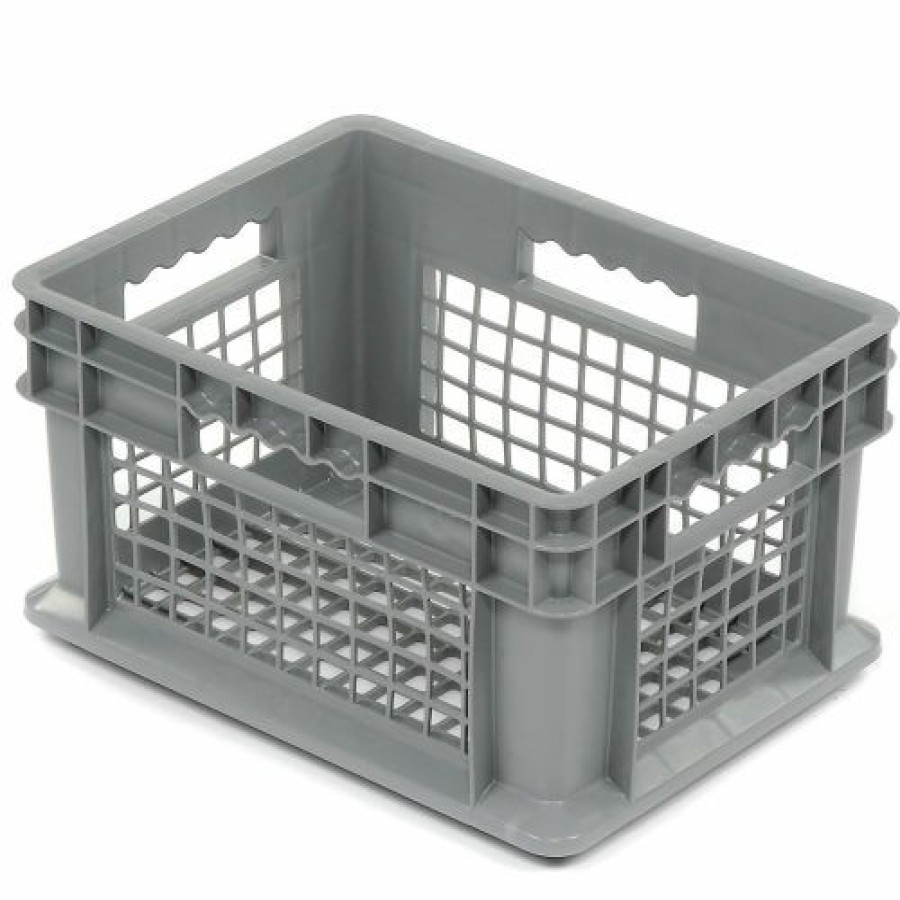 Containers & Organizers * | Global Industrial Mesh Straight Wall Container, 15-3/4"Lx11-3/4"Wx8-1/4"H, Gray Pkg Qty 12