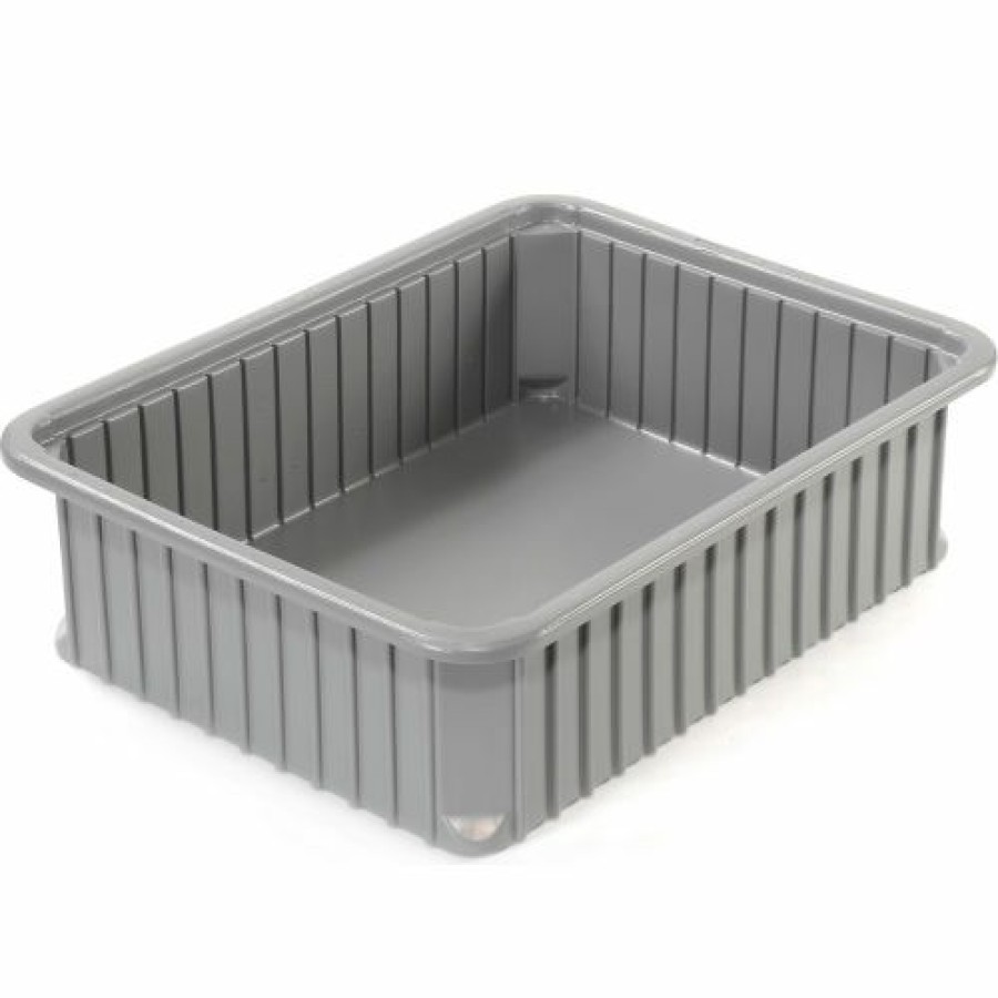 Containers & Organizers * | Dandux Dividable Stackable Plastic Box 50P0114050 22-1/2"L X 17-1/2"W X 5"H, Gray