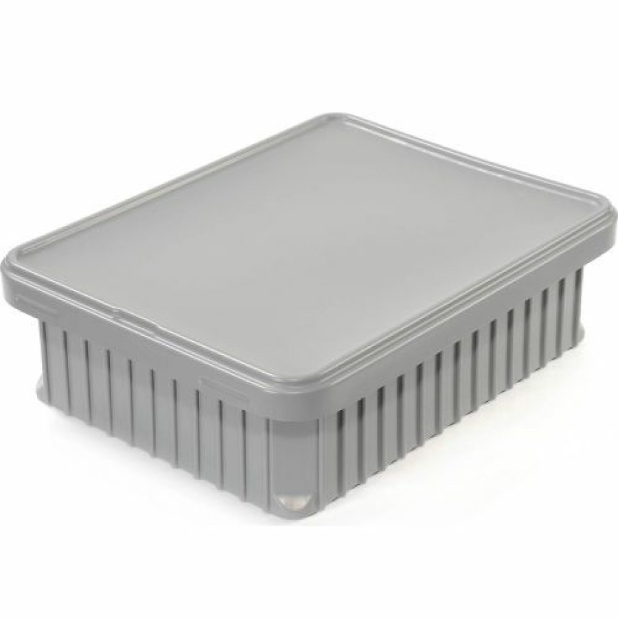 Containers & Organizers * | Dandux Dividable Stackable Plastic Box 50P0114050 22-1/2"L X 17-1/2"W X 5"H, Gray