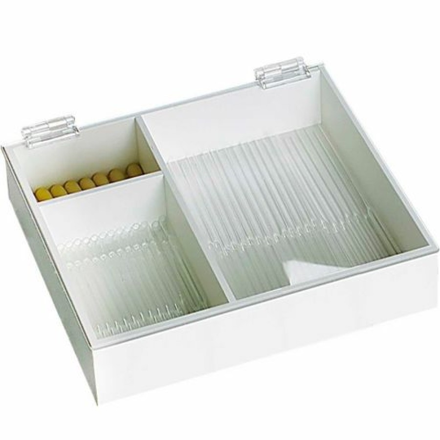 Containers & Organizers * | Trippnt White Pvc 6" & 9" Pipette Box With Clear Lid, 12"W X 11"D X 3"H