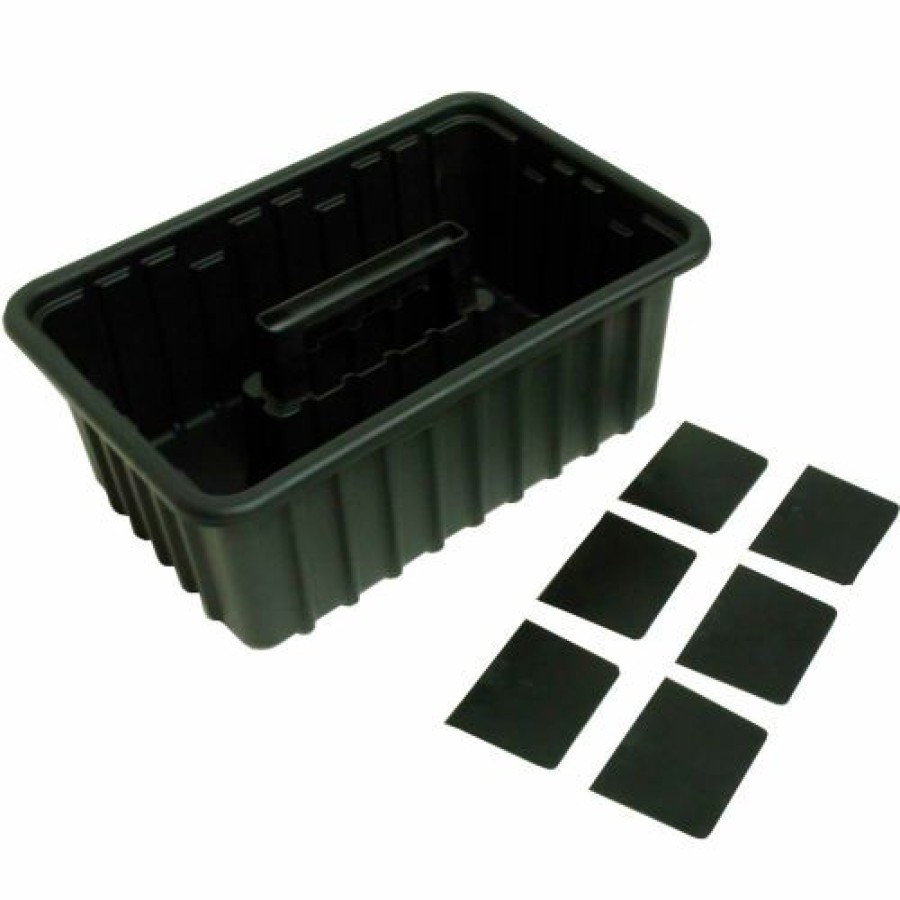 Containers & Organizers * | Homak Ha01016116 Plastic Tote W/6 Dividers, Black