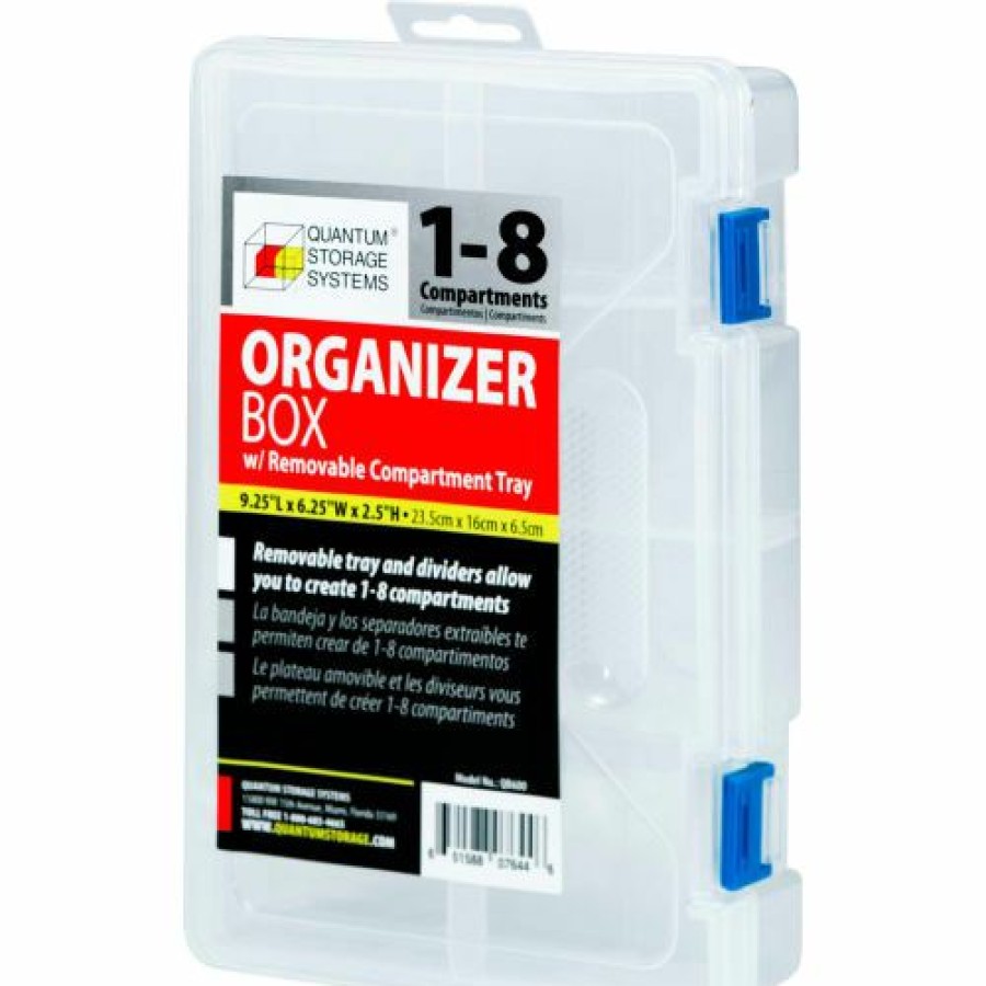 Containers & Organizers * | Quantum Storage Systems Quantum Qb600 Organizer Box 1-8 Adjustable Compartments 9-1/4"L X 6-1/4"W X 2-3/16"H Pkg Qty 6