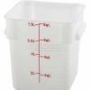 Containers & Organizers * | Winco Pesc-8 Square Storage Container, 8 Qt, White, Polycarbonate Pkg Qty 12