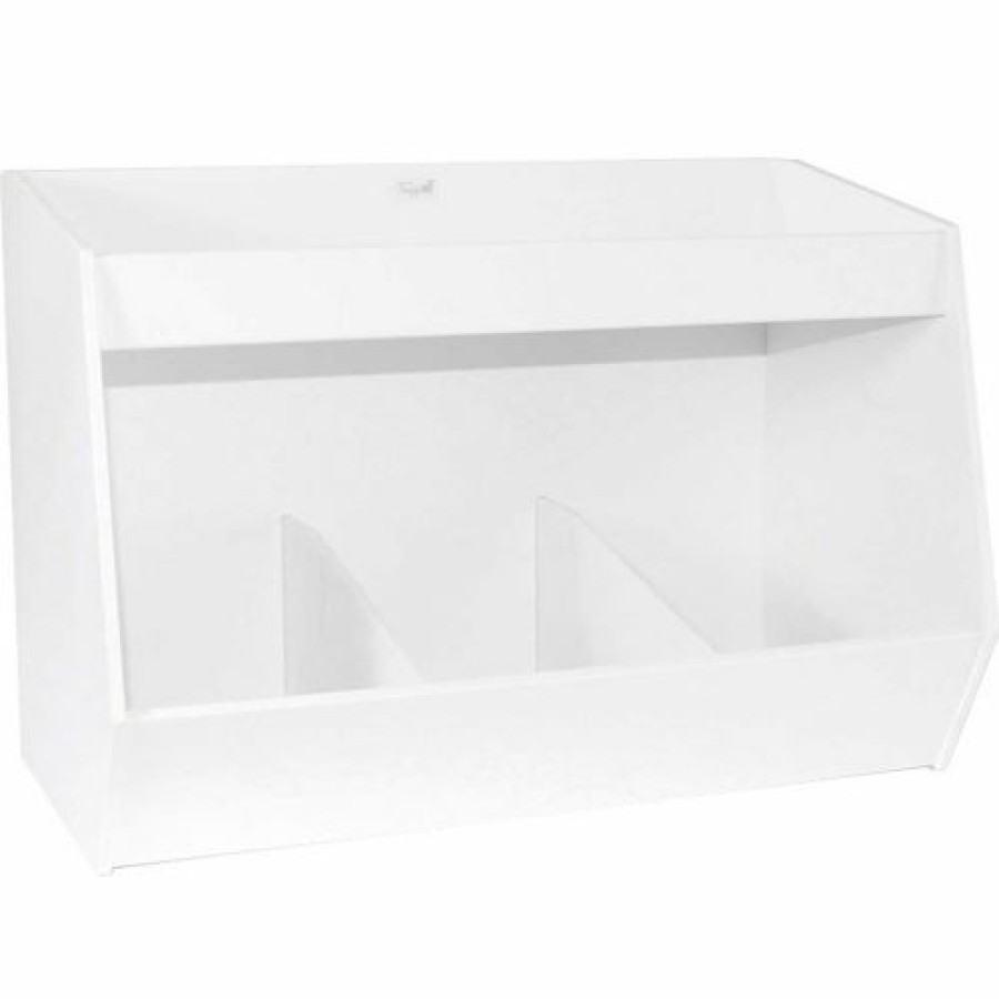 Containers & Organizers * | Trippnt Lab Storage Bin Station With 3 Fixed Compartments And 1 Shelf, 17"W X 9"D X 11"H