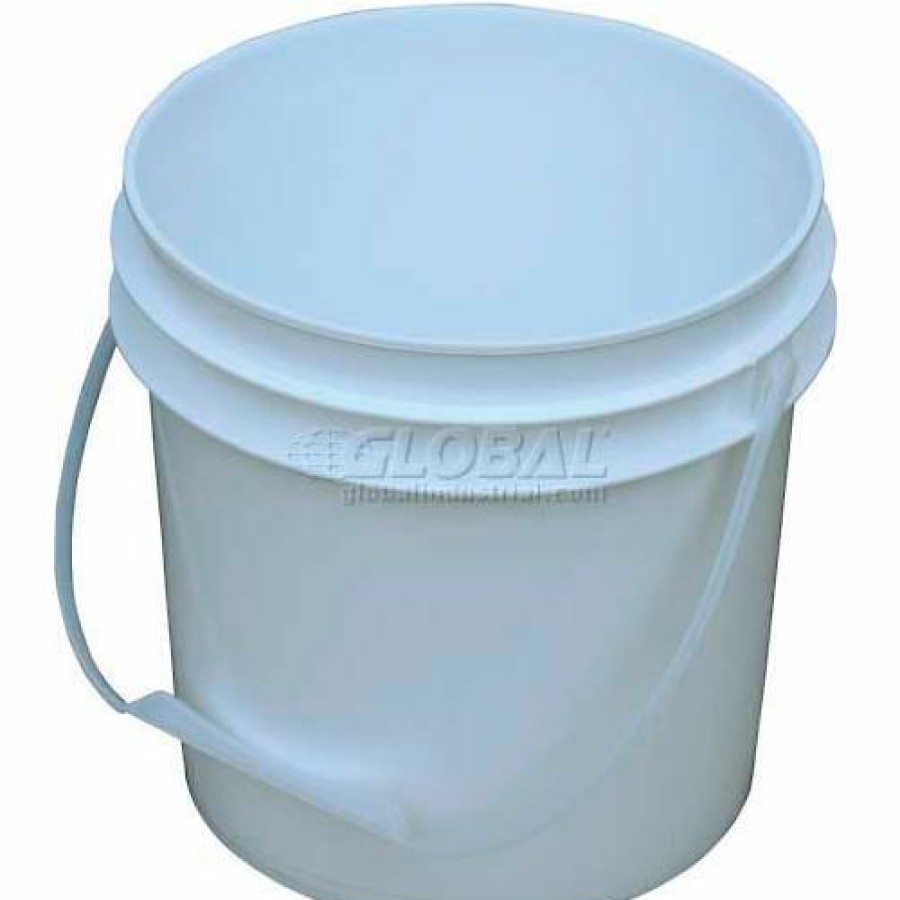 Containers & Organizers * | Vestil 1 Gallon Open Head Plastic Pail Pail-1-Pwp With Plastic Handle White