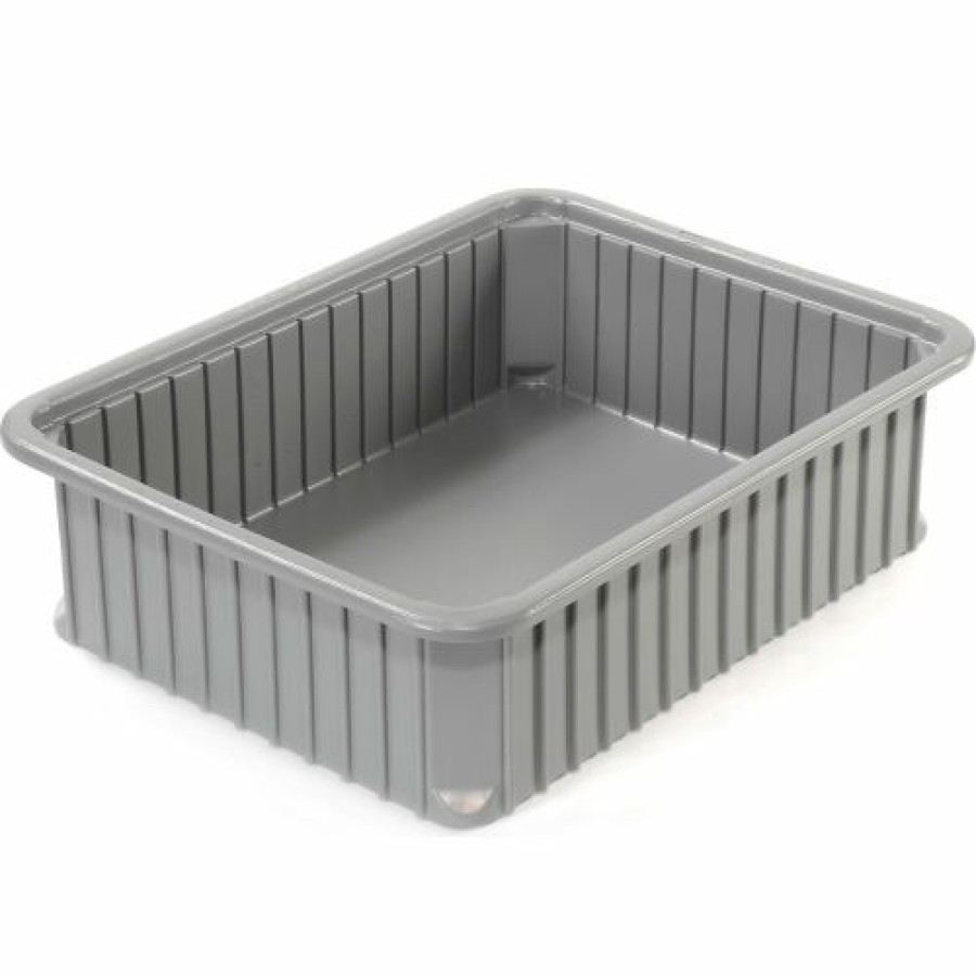 Containers & Organizers * | Dandux Dividable Stackable Plastic Box 50P0224042 24"L X 11"W X 4-1/4"H, Gray