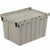 Containers & Organizers * | Attached Lid Shipping Container 27-3/16 X 16-5/8 X 12-1/2 Gray With Dolly Combo