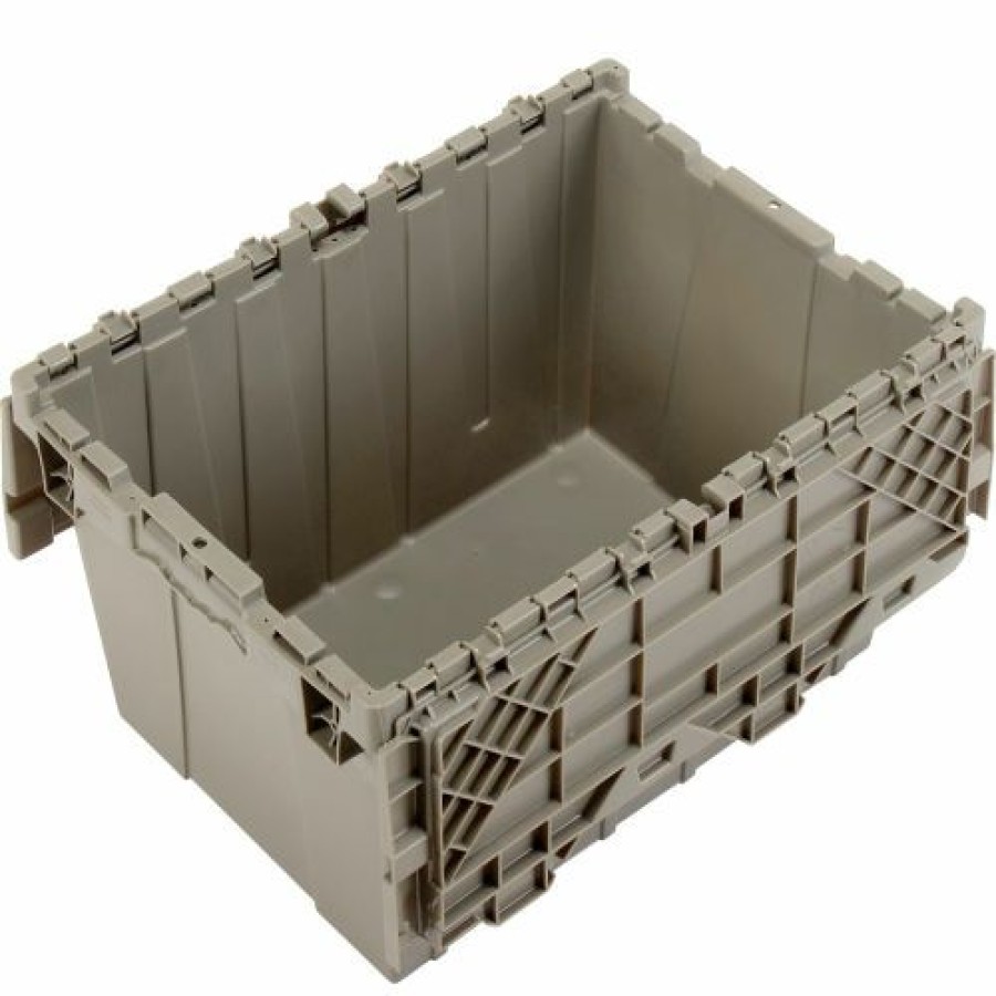 Containers & Organizers * | Attached Lid Shipping Container 27-3/16 X 16-5/8 X 12-1/2 Gray With Dolly Combo