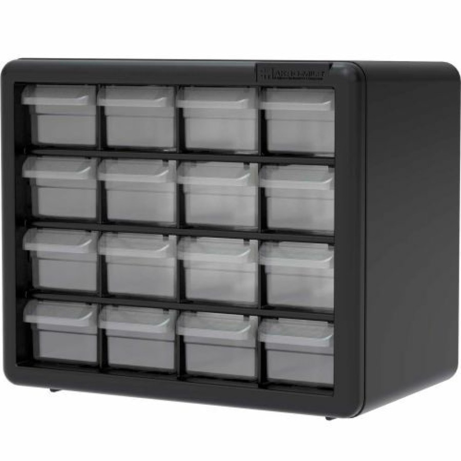 Containers & Organizers * | Akro-Mils Plastic Drawer Parts Cabinet 10116 10-1/2"W X 6-3/8"D X 8-1/2"H, Black, 16 Drawers