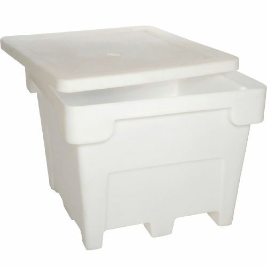 Containers & Organizers * | Romotech Fda Approved Poly Bulk Container 82125048 With Lid 42-1/2"L X 42-1/2"W X 33-1/2"H, Natural