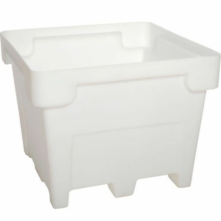 Containers & Organizers * | Romotech Fda Approved Poly Bulk Container 82125048 With Lid 42-1/2"L X 42-1/2"W X 33-1/2"H, Natural