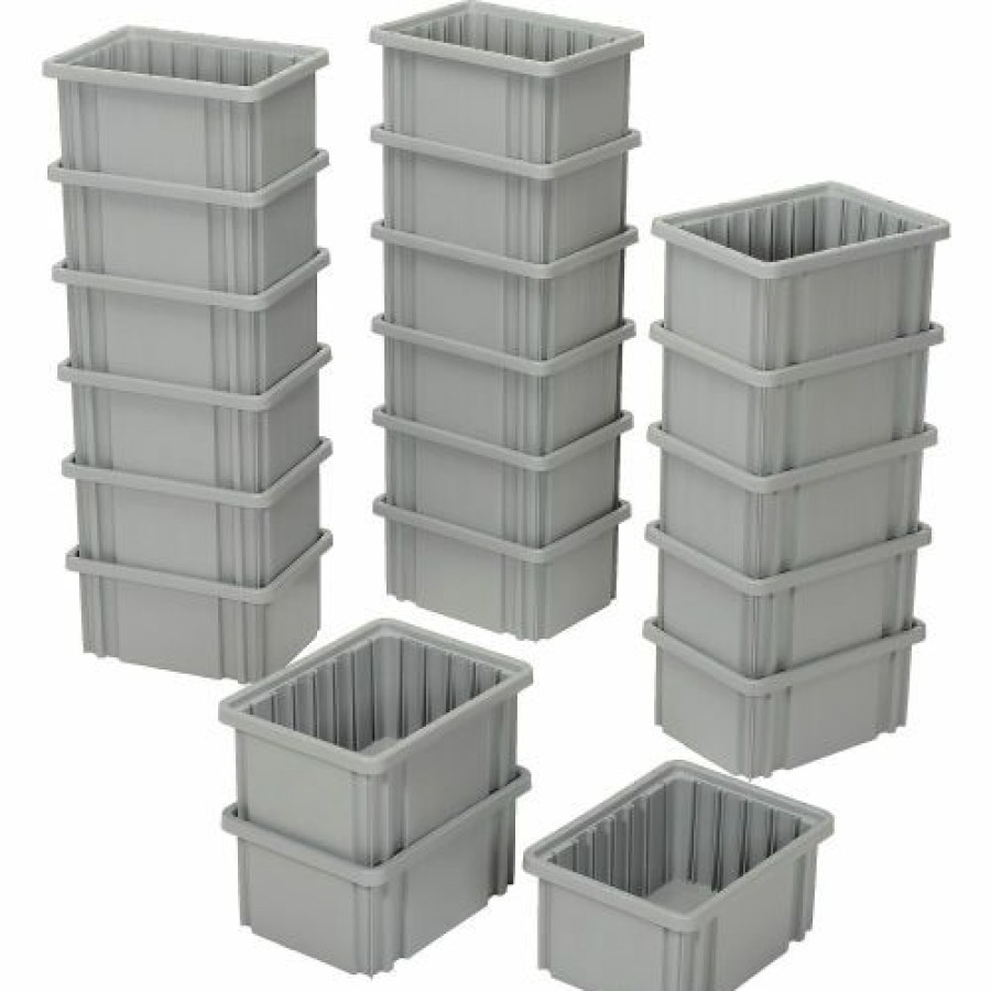 Containers & Organizers * | Global Industrial Plastic Dividable Grid Container Dg91050,10-7/8"L X 8-1/4"W X 5"H, Gray Pkg Qty 20