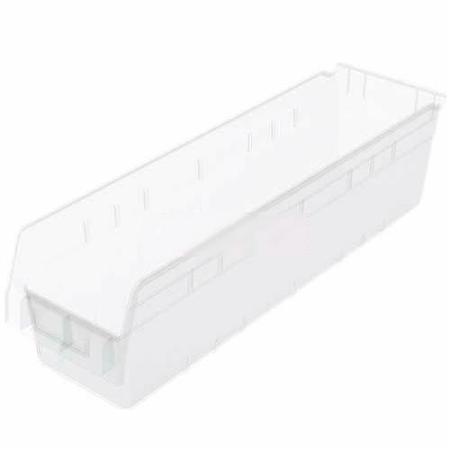 Containers & Organizers * | Akro-Mils Shelfmax Plastic Nesting Storage Shelf Bin 30094 6-5/8"W X 23-5/8"D X 6"H Clear Pkg Qty 10