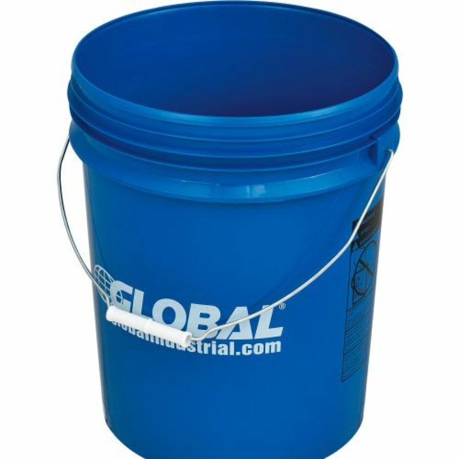 Containers & Organizers * | Global Industrial 5 Gallon Open Head Plastic Pail With Steel Handle Blue