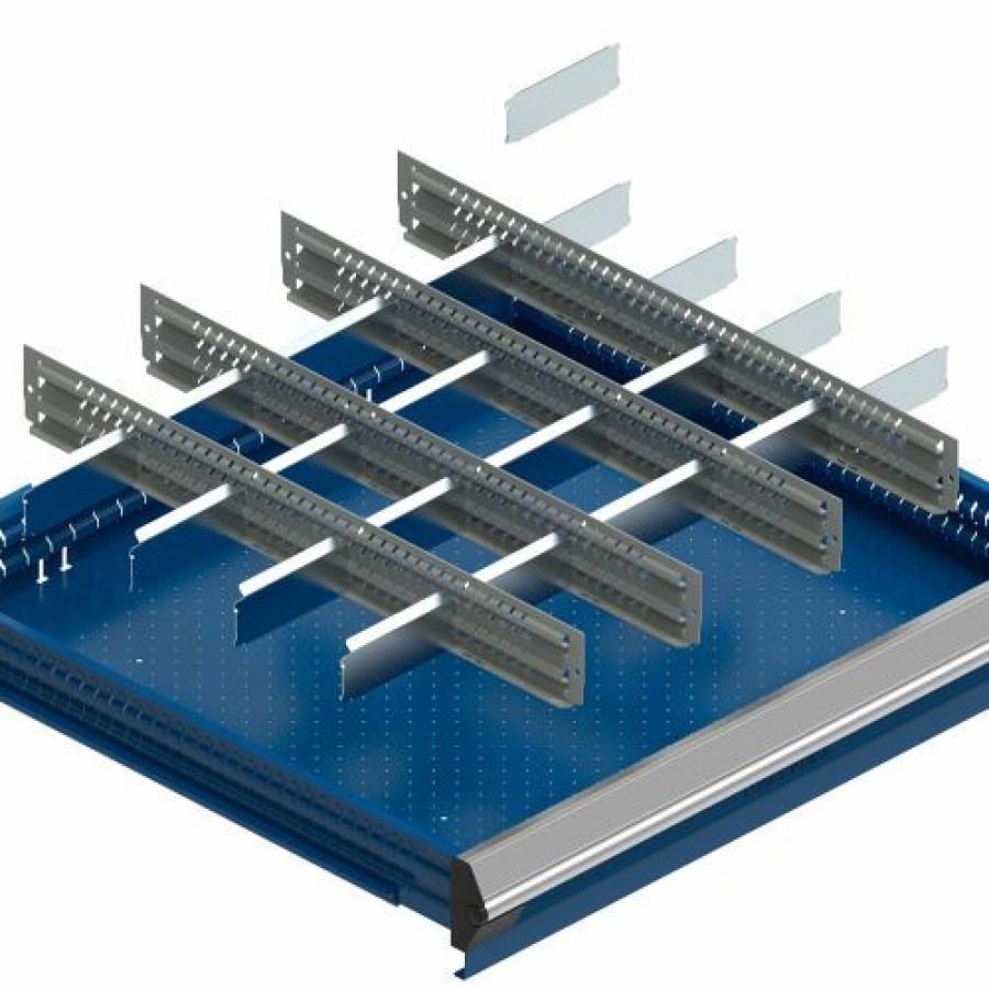 Containers & Organizers * | Rousseau Metal Drawer Divider Kit For 36"W Modular Drawer Cabinet, 6" Drawer Height, 8 Compartments