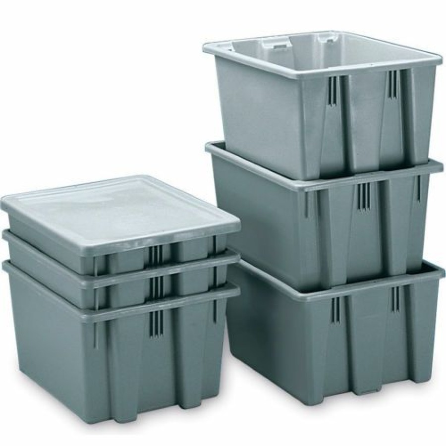 Containers & Organizers * | Rubbermaid Palletote Box Fg172100Gray 1.3 Cu. Ft. Pkg Qty 10