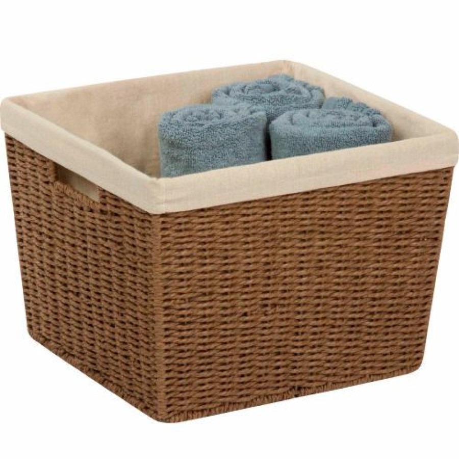 Containers & Organizers * | Honey-Can-Do Paper Rope Basket With Liner Brown 15"L X 13"W X 10"H Pkg Qty 2