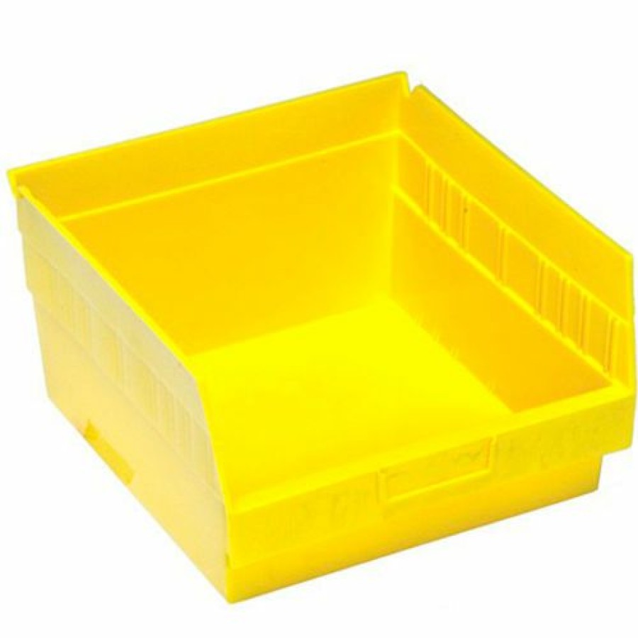 Containers & Organizers * | Plastic Nesting Storage Shelf Bin Qsb209 11-1/8"W X 11-5/8"D X 6"H Yellow Pkg Qty 8