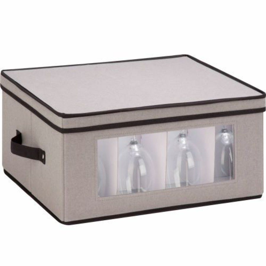 Containers & Organizers * | Honey-Can-Do Gray Canvas Large Storage Chest W/Window