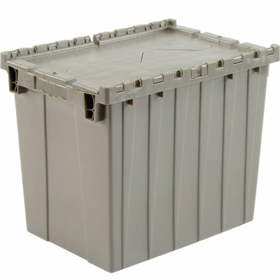 Containers & Organizers * | Global Industrial Plastic Attached Lid Shipping & Storage Container 21-7/8 15-1/4 17-1/4 Gray