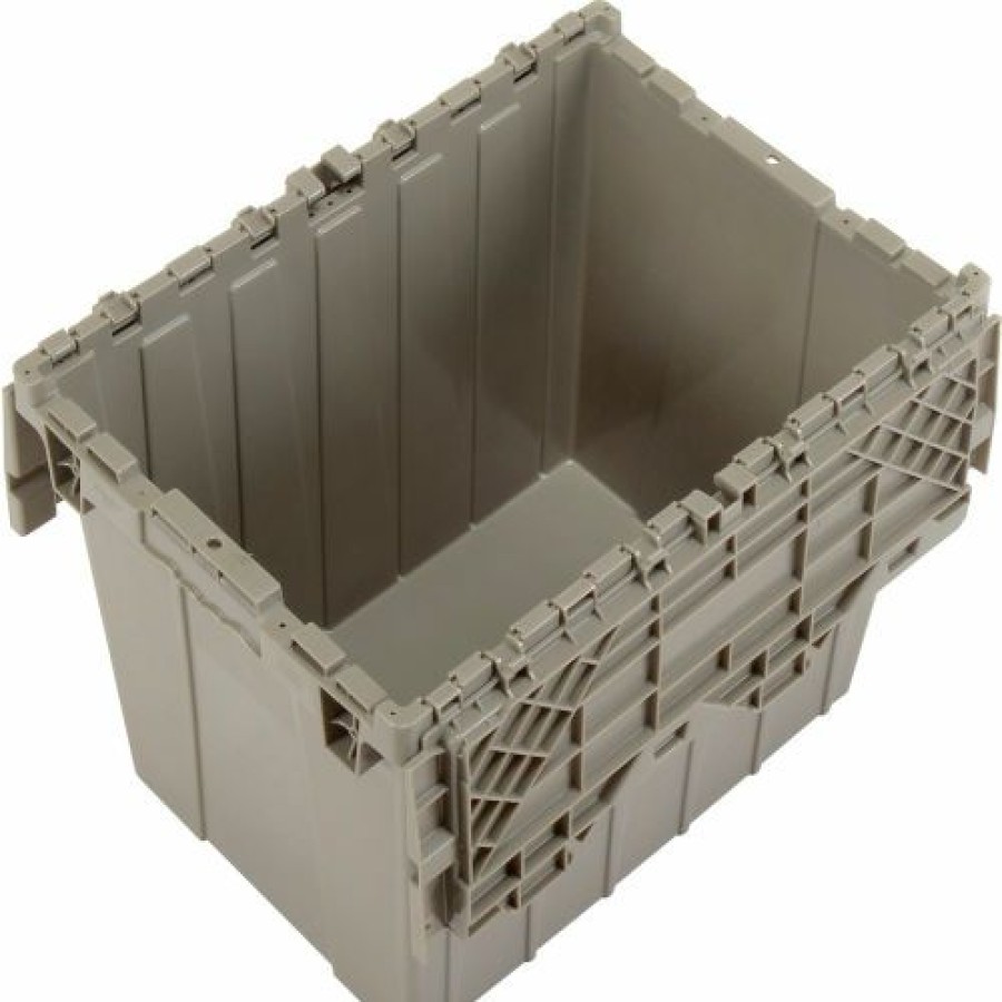 Containers & Organizers * | Global Industrial Plastic Attached Lid Shipping & Storage Container 21-7/8 15-1/4 17-1/4 Gray