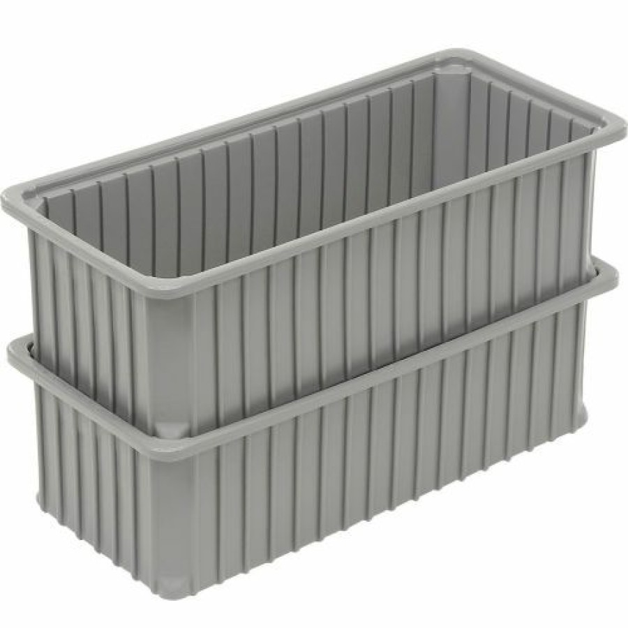 Containers & Organizers * | Dandux Dividable Stackable Plastic Box 50P0224070 24"L X 11"W X 7"H, Gray