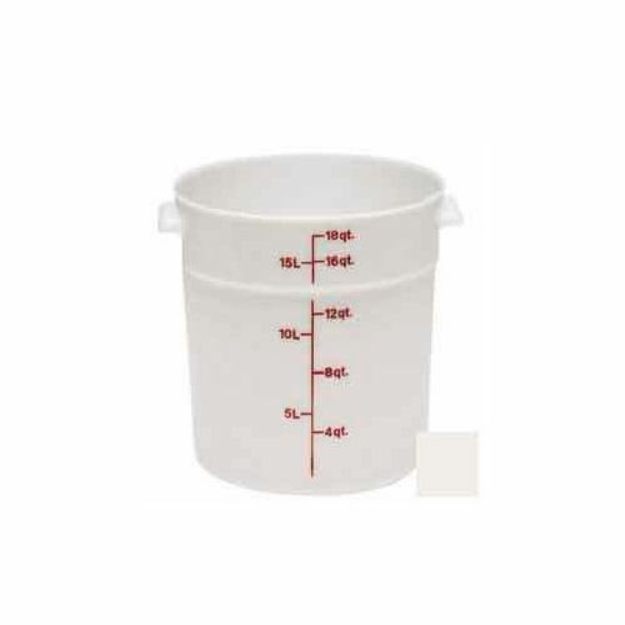 Containers & Organizers * | Cambro Rfs18148 Storage Container, Round, 18 Qt., 14-7/8" Dia. X 12" High, White, Polyethylene Pkg Qty 6