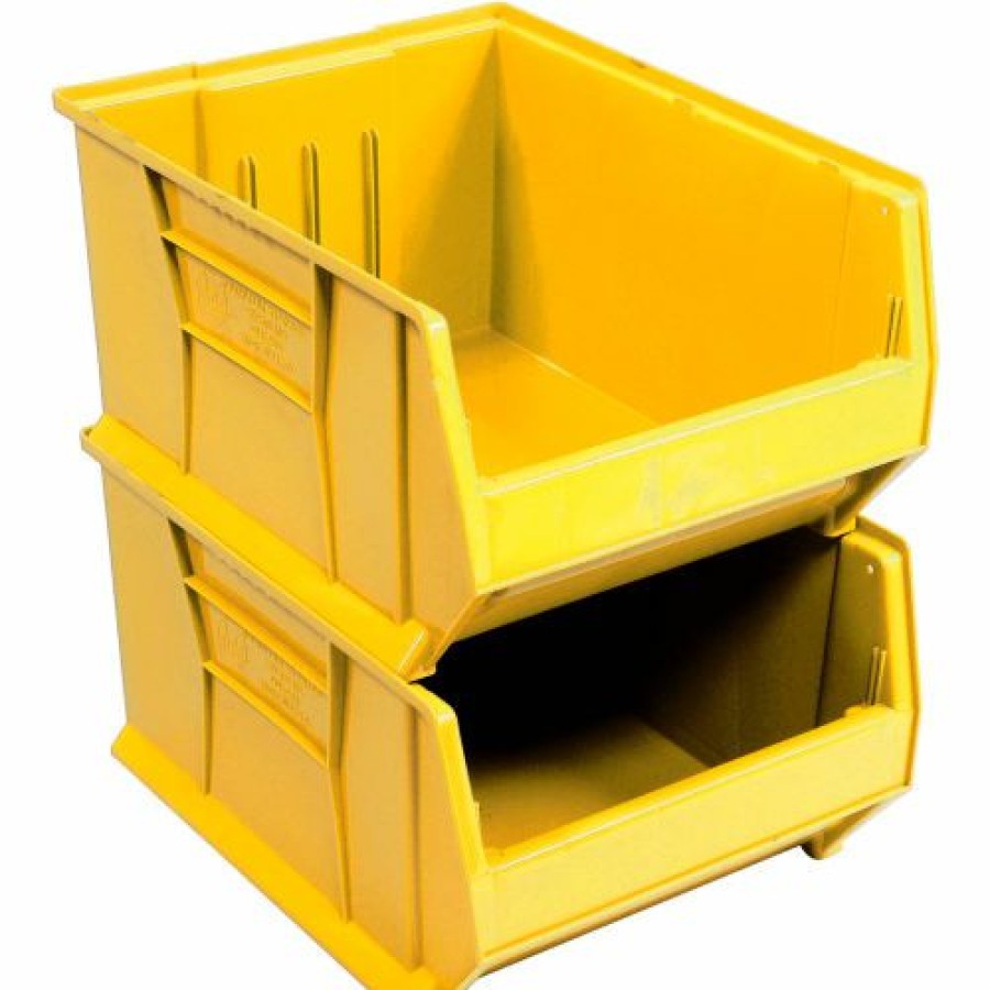 Containers & Organizers * | Quantum Storage Systems Quantum Plastic Hulk Stacking Bin, 18-1/4"W X 24"D X 12"H, Yellow