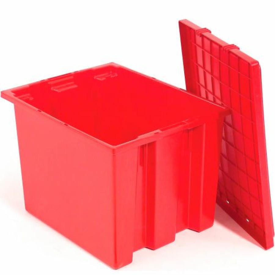 Containers & Organizers * | Global Industrial Stack And Nest Storage Container Snt240 No Lid 23-1/2 X 15-1/2 X 12, Red Pkg Qty 3