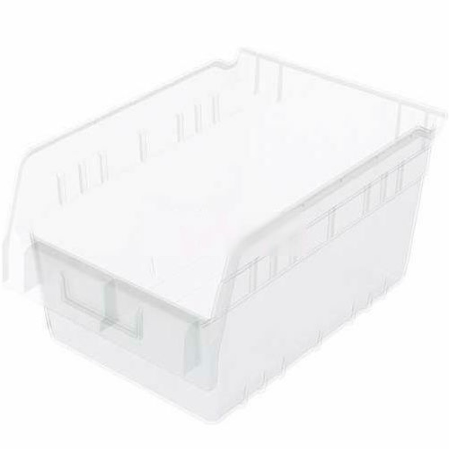 Containers & Organizers * | Akro-Mils Shelfmax Plastic Nesting Storage Shelf Bin 30080 8-3/8"W X 11-5/8"D X 6"H Clear Pkg Qty 8