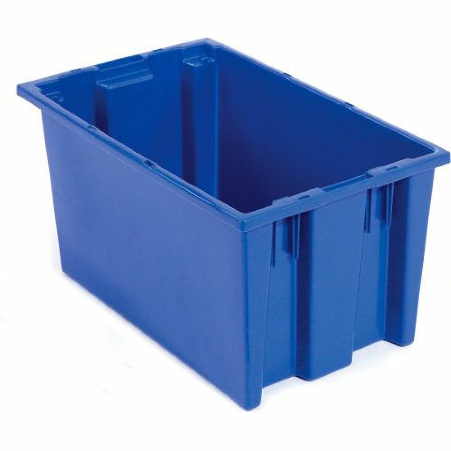 Containers & Organizers * | Akro-Mils Nest & Stack Tote 35200 19-1/2"L X 13-1/2"W X 8"H, Blue Pkg Qty 6