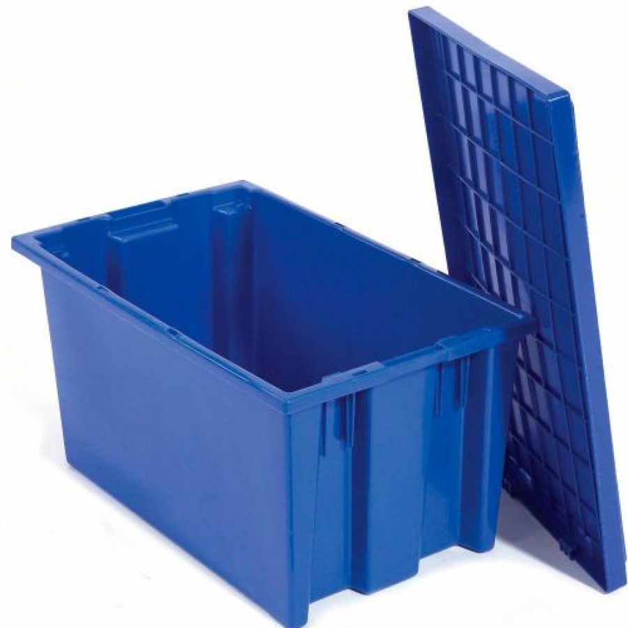 Containers & Organizers * | Akro-Mils Nest & Stack Tote 35200 19-1/2"L X 13-1/2"W X 8"H, Blue Pkg Qty 6