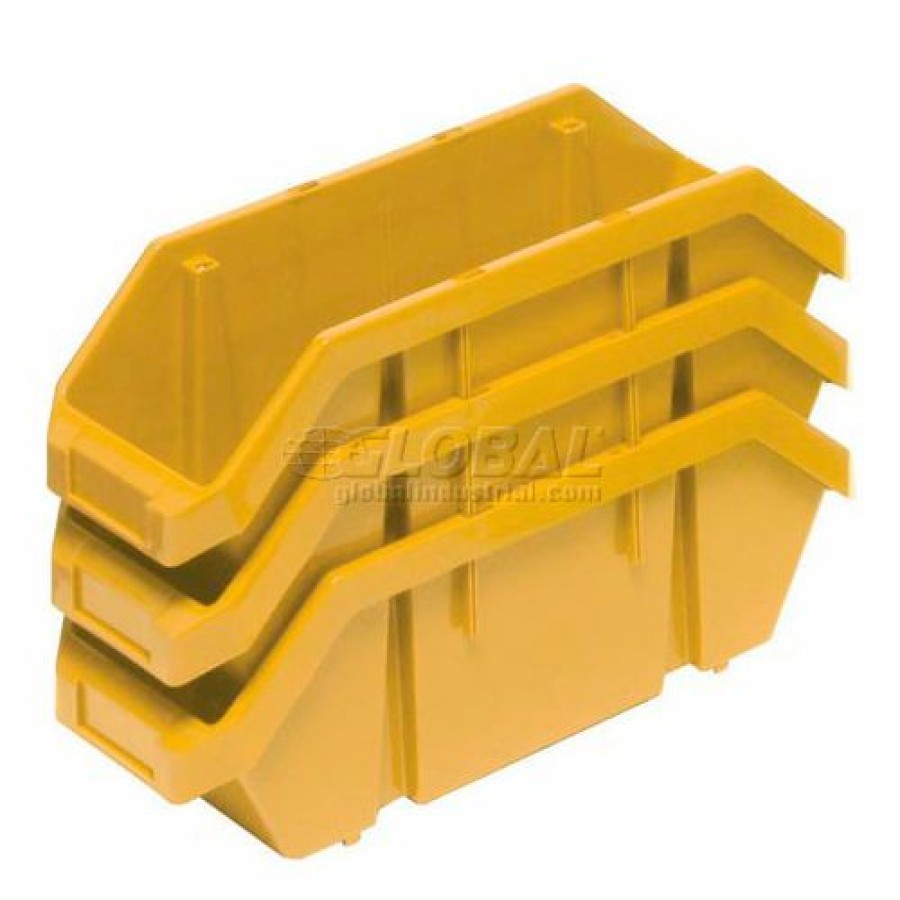 Containers & Organizers * | Quantum Storage Systems Quantum Plastic Quickpick Double Hopper Bin, 6-5/8"W X 9-1/2"D X 5"H, Yellow Pkg Qty 20