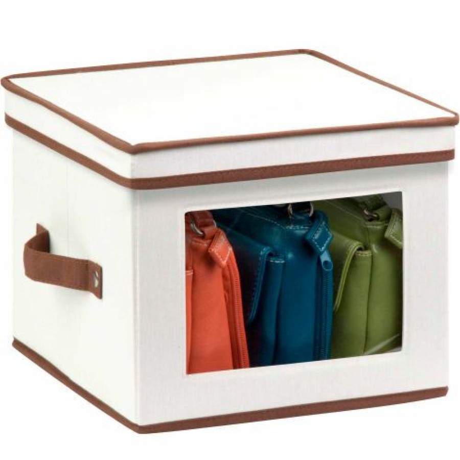 Containers & Organizers * | Honey-Can-Do Natural Canvas Medium Storage Box W/Window