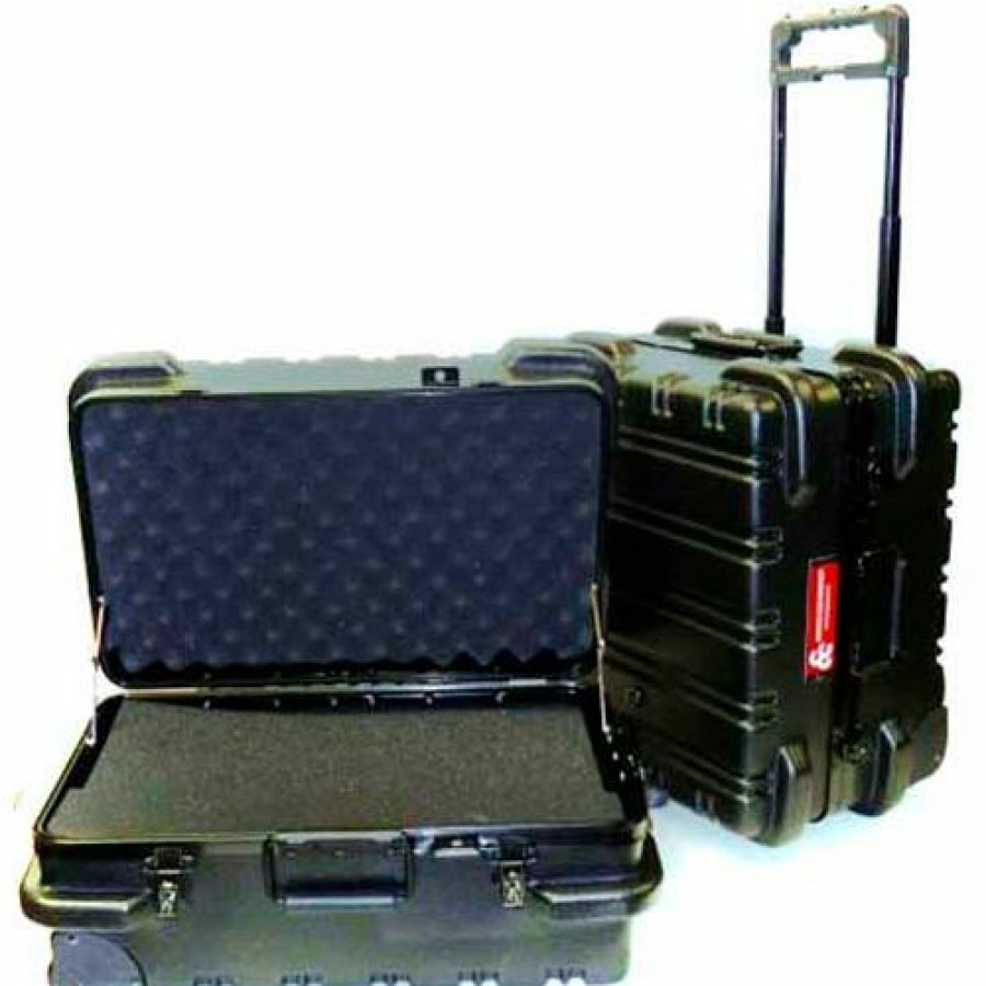 Containers & Organizers * | Ch Ellis Chicago Case Mscart2512F, Foam-Filled Wheeled Shipping Case, 26-1/2"L X 16"W X 13"H, Black