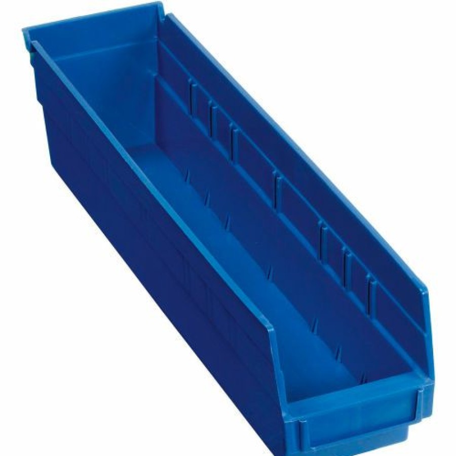 Containers & Organizers * | Global Industrial Plastic Nesting Storage Shelf Bin 4-1/8"W X 17-7/8"D X 4"H Blue Pkg Qty 12