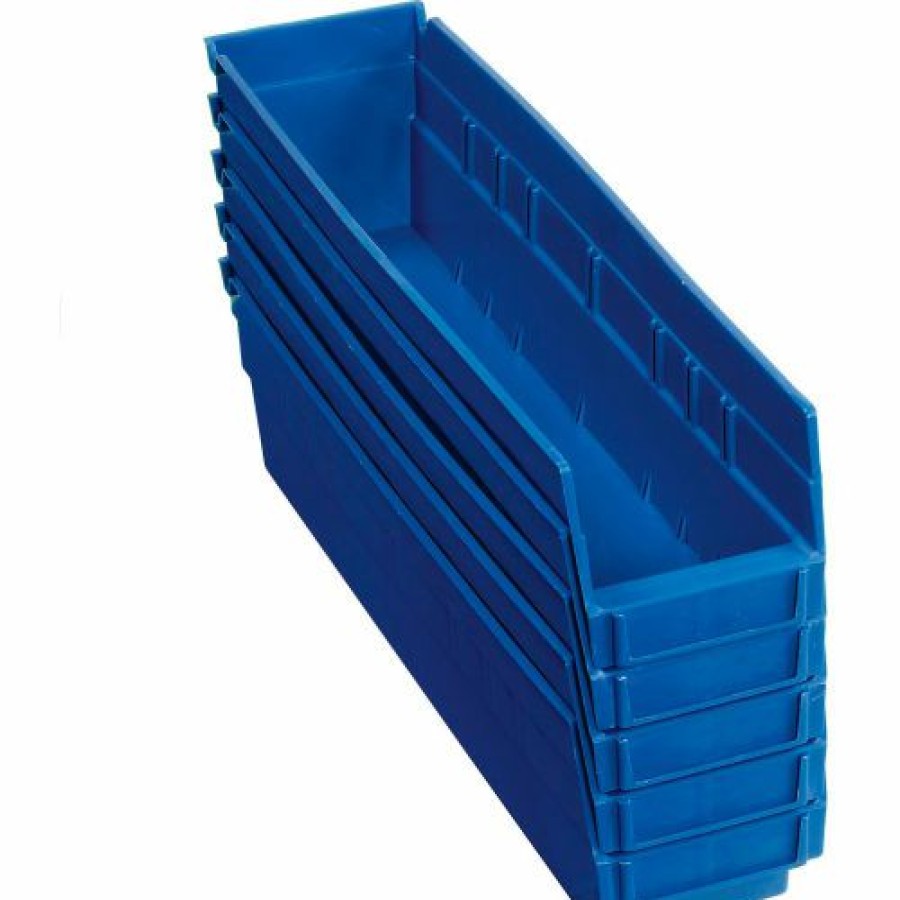 Containers & Organizers * | Global Industrial Plastic Nesting Storage Shelf Bin 4-1/8"W X 17-7/8"D X 4"H Blue Pkg Qty 12