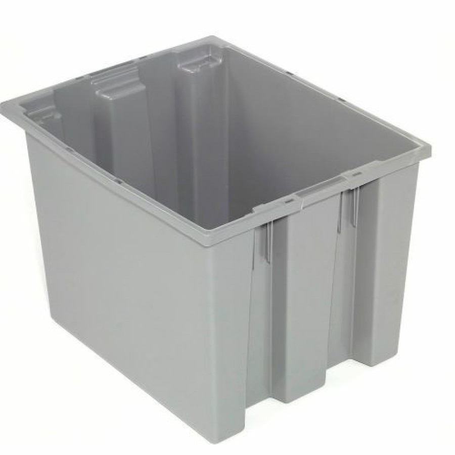 Containers & Organizers * | Global Industrial Stack And Nest Storage Container Snt195 No Lid 19-1/2 X 15-1/2 X 13, Gray Pkg Qty 6