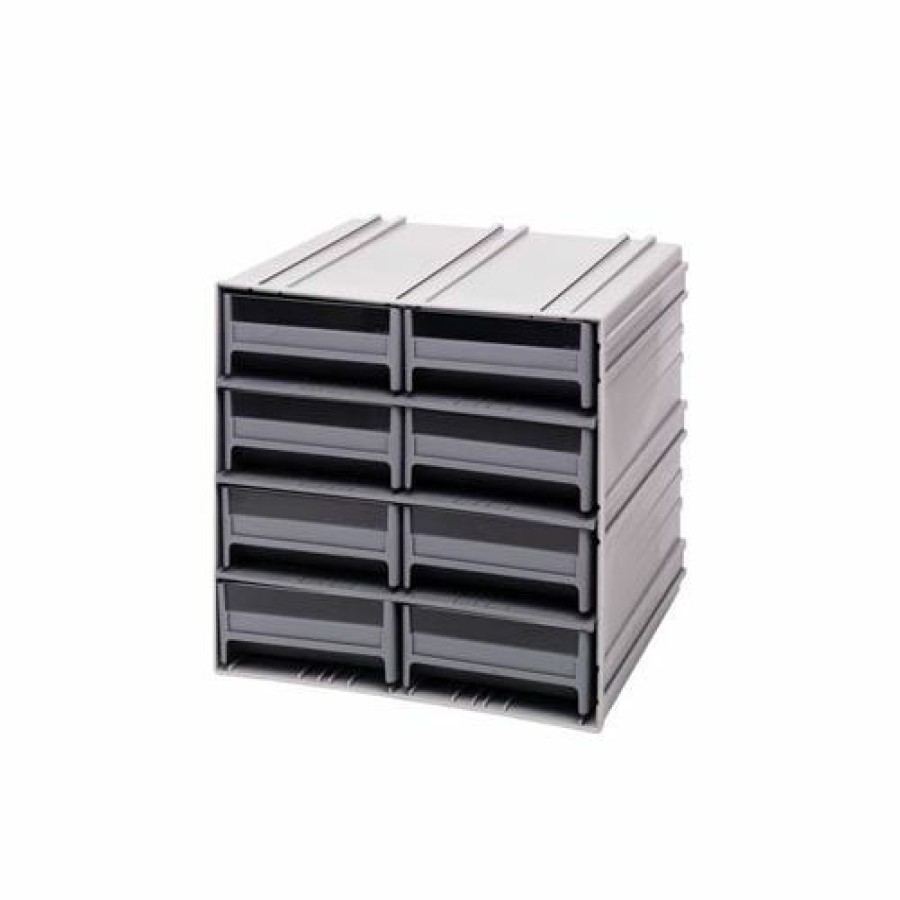 Containers & Organizers * | Quantum Storage Systems Quantum Interlocking Storage Cabinet Qic-83 11-3/4"Wx11-3/8"Dx11"H 8 Gray Drawers