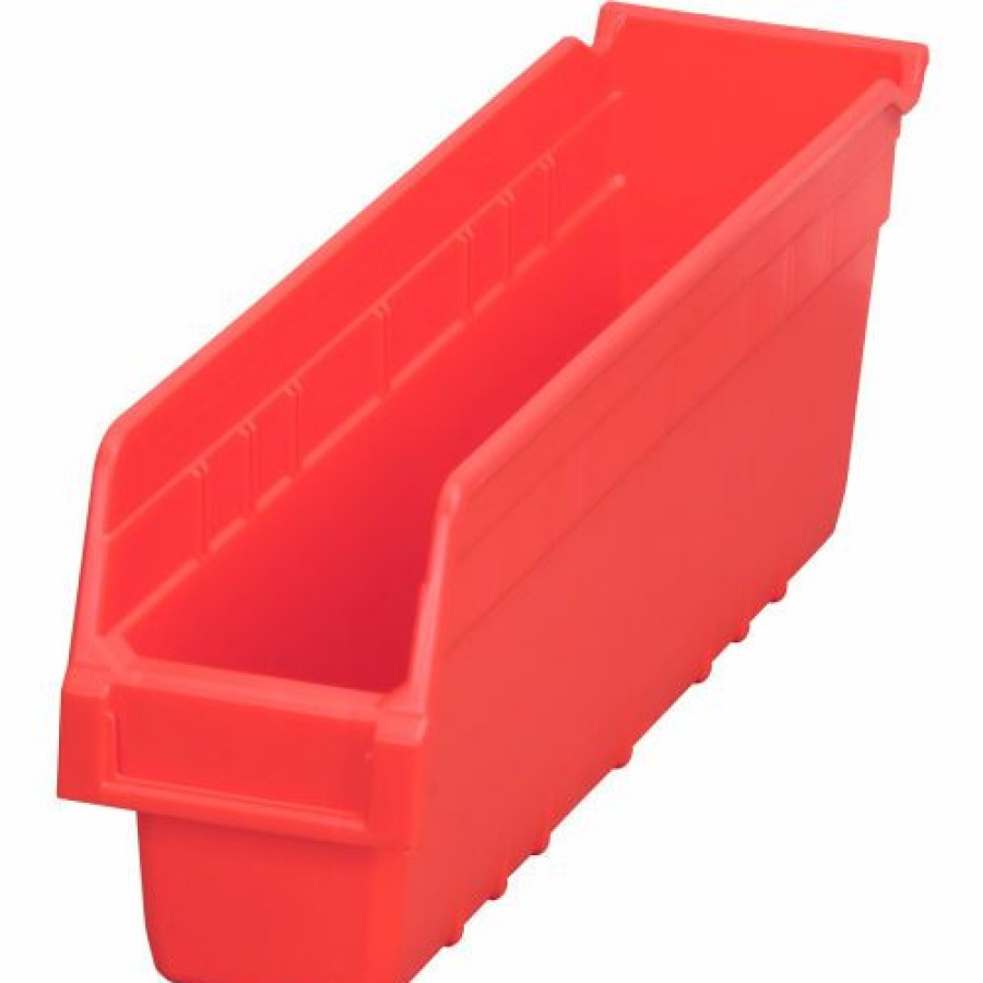 Containers & Organizers * | Akro-Mils Shelfmax Plastic Nesting Storage Shelf Bin 30048 4-1/8"W X 17-7/8"D X 6"H Red Pkg Qty 8