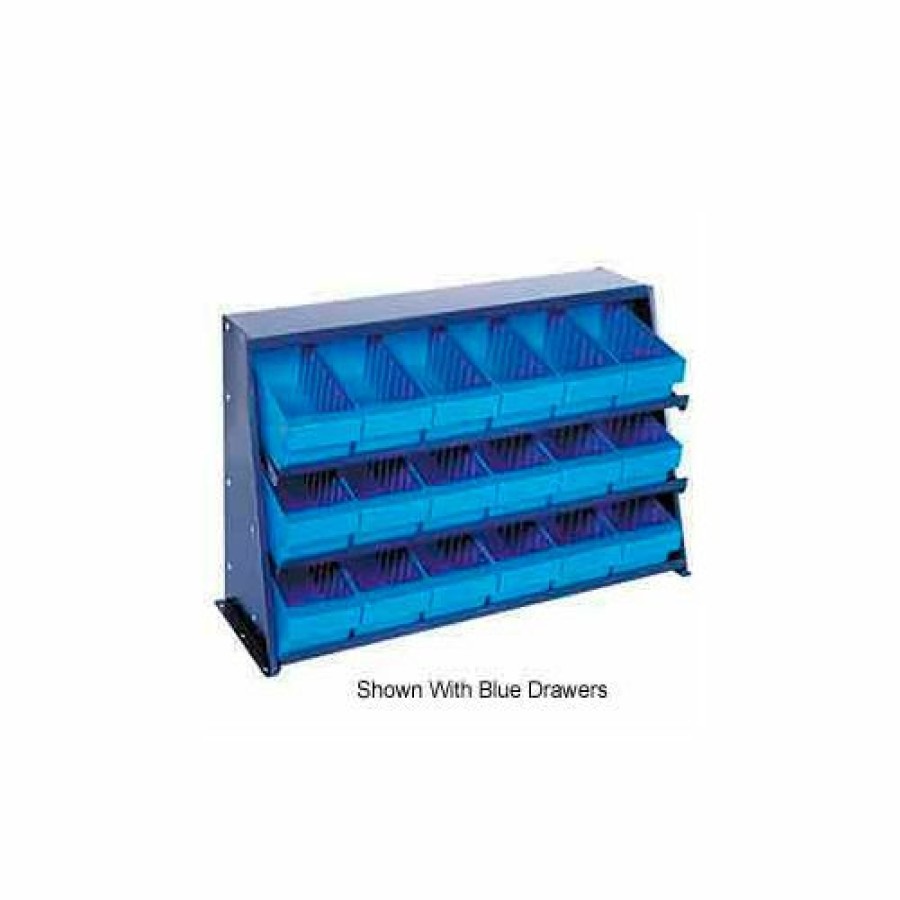 Containers & Organizers * | Quantum Storage Systems Quantum Qprha-601 Bench Rack 12"X36"X21" With 18 Red Euro Drawers