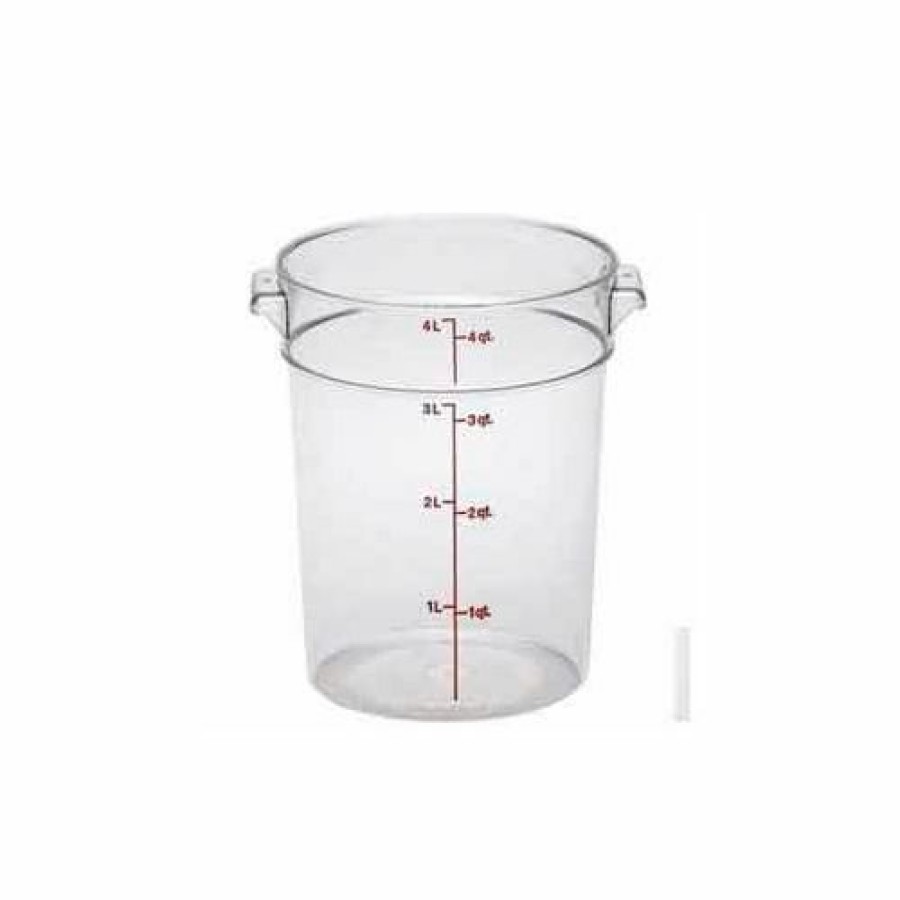 Containers & Organizers * | Cambro Rfscw4135 Round Storage Container, 4 Qt., Durable Polycarb Construction, Clear Pkg Qty 12