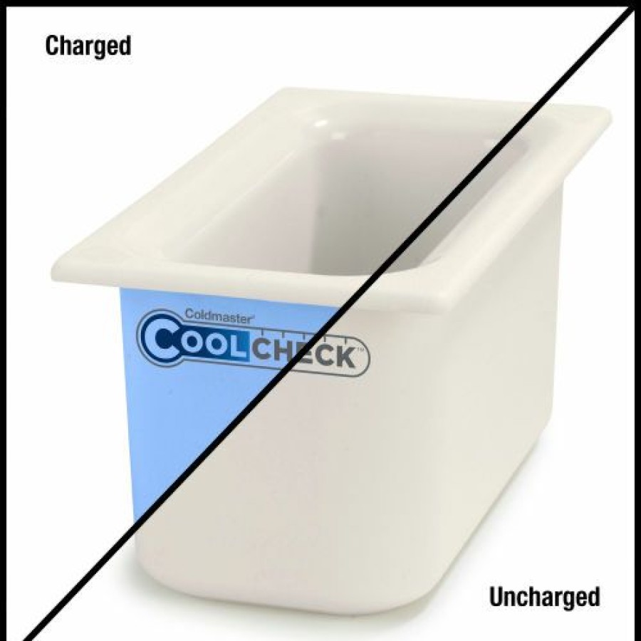 Containers & Organizers * | Carlisle Cm1102C1402 Coldmaster Coolcheck 6" D Third-Size Food Pan White/Blue