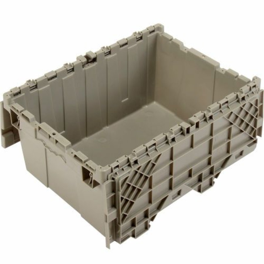 Containers & Organizers * | Global Industrial Plastic Attached Lid Shipping & Storage Container 21-7/8 15-1/4 9-11/16 Gry