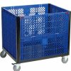 Containers & Organizers * | Global Industrial Easy Assembly Vented Wall Container Drop Gate/Casters 39-1/4 31-1/2 34 Oh