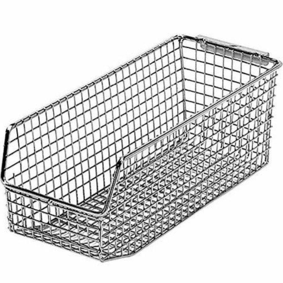 Containers & Organizers * | Quantum Storage Systems Quantum Storage 11" X 4-3/4" X 4" Wire Mesh Stack And Hang Bin, Chrome Pkg Qty 10