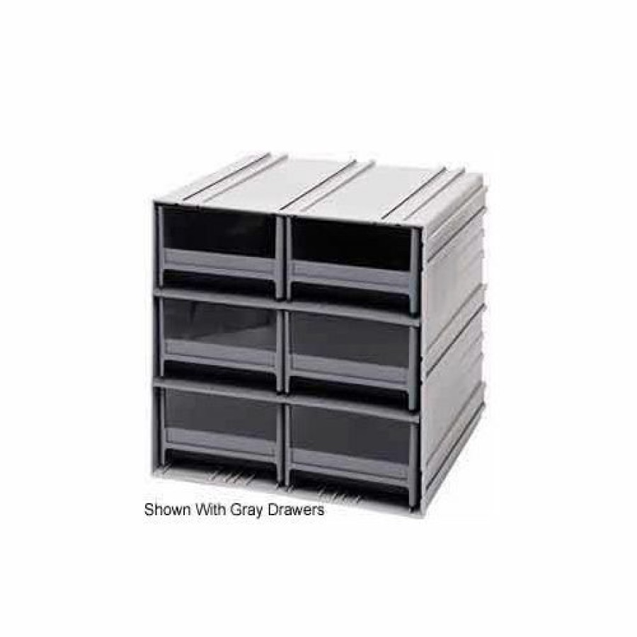 Containers & Organizers * | Quantum Storage Systems Quantum Interlocking Storage Cabinet Qic-64 11-3/4"Wx11-3/8"Dx11"H 6 Red Drawers