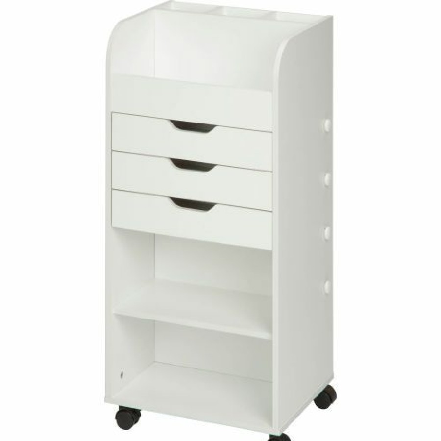 Containers & Organizers * | Honey-Can-Do 3-Drawer Rolling Craft Storage Cart 15-15/16"L X 13-5/16"W X 33-3/4"H White